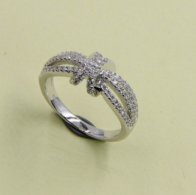 ノット 丸 / 円形 / マルキース AAA級 キュービックジルコニア 男子 925 ステルリング シルバー 結婚指輪 銀 積み重ね可能な指輪