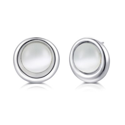 円形のスタッドのイヤリングの女性のためのAAA+ 925銀製CZのイヤリングを純銀製
