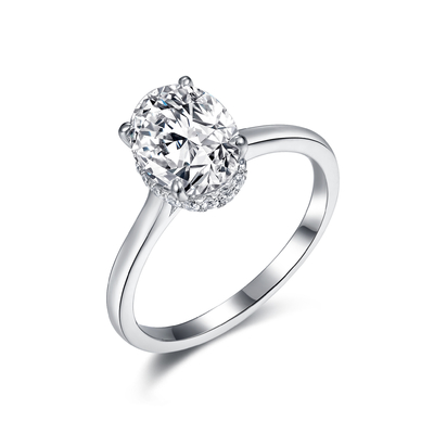 AAA 925女性女の子のための銀製のMoissaniteリング結婚指輪の豪華な貴族