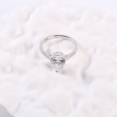 円形婚約指輪 2.18g カップル 925 シルバー CZ 指輪