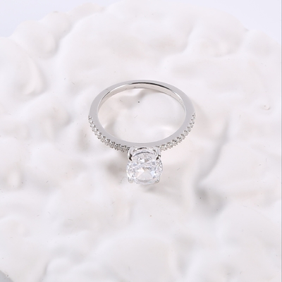 円形婚約指輪 2.18g カップル 925 シルバー CZ 指輪