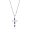4*7mmの伯爵夫人紫色の銀製CZの十字の吊り下げ式のチョークバルブのネックレスの宝石店