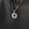 型女性のための紫色CZ 925の純銀製の宝石用原石の吊り下げ式のネックレス