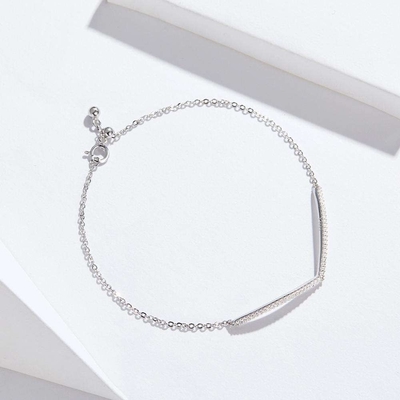 女性S925銀製CZブレスレットの立方ジルコニア ロジウムはめっきした