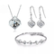 贅沢な吊り下げ式のネックレスのイヤリングと結婚している女性のための習慣925の純銀製の宝石類セット