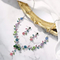 葉の集りの花の水晶の銀925の宝石類は女性の結婚のペンダントおよびイヤリング セットを置いた