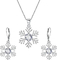 約束の結婚式の女性の銀製の雪片の宝石類CZ925の銀製のネックレスのイヤリング セット
