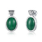 習慣型925の純銀製のイヤリングの楕円形の緑の宝石用原石のイヤリング