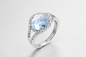 青い宝石 銀の指輪 女性用 軽量 2.5g 青い宝石 宝石