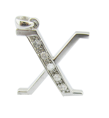 V文字 18K ゴールド ダイヤモンド アルファベット文字 ペンダント ネックレス 1.5mm ジルコニア (S925 カスタマイズされたロゴ)