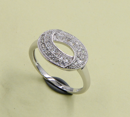 丸い渦輪輪 円形 925 ステルリングシルバー エターニティバンド AAA級 キュービックジルコニア 結婚記念日