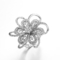 二重Flower花の約束Ring 925 Sterling Silver CZ Rings