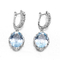 英国のLock Blue Topaz Dangle Earrings White Gold 4.0g