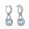英国のLock Blue Topaz Dangle Earrings White Gold 4.0g