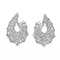花嫁のEarrings 925 Silver CZ Earrings BlingおよびChic Bridal Earrigns Fan Shaped