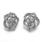 ダイヤモンドStud Earrings 925 Silver CZ Earrings Swirl White Round Clip