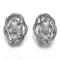 ダイヤモンドStud Earrings 925 Silver CZ Earrings Swirl White Round Clip