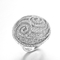 立方Zirconia Men Silver Patterned Rings 13.8g Sterling Silver Engraved Ring