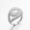 環Shape 7.59g 925 Silver CZ Rings Rhodium Plated Infinite Loop Ring