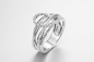 中心Clasped 925 Silver CZ Rings 10.79gパンドラHeart Ring Clear Cubic Zirconia Sterling Silver