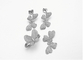 Four Hearts 925 Silver CZ Stud Heart Earrings Small Silver Hoop Studsの弓