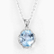 2.75g 925 Silver Gemstone Pendant 10mmスイスのBlue Topaz Birthstone Necklace