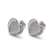 1.57g 925 Silver CZ Earrings Double Heart Bridal Statement Earrings