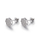 女の子925 Silver CZ Earrings 4.33g Puzzle Piece Stud Earrings