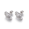 白い925 Silver CZ Earrings 1.69g 7mm Cubic Zirconia Stud Earrings