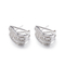 白い925 Silver CZ Earrings 1.69g 7mm Cubic Zirconia Stud Earrings