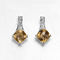 黄色い925 Sterling Silver Gemstone Earrings 2.6g Silver Citrine Drop Earrings
