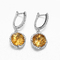 黄色い925 Sterling Silver Gemstone Earrings 2.6g Silver Citrine Drop Earrings