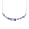 女の子40cm Chain Sapphire Cluster Necklace 0.22ct Diamond Flower Cluster Pendant