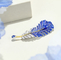 ブローチSapphire Virgo Necklace 0.25ct Diamond Feather Pendant