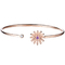 18Kピンクのダイヤモンドの腕輪0.24ct 13mmの直径の花が付いている固体宝石用原石の腕輪