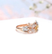 ローズの金18のカラットの結婚指輪の蝶ダイヤモンド0.24ct対明快さ