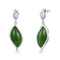 Birthstones 925の純銀製の宝石用原石のイヤリング兆の緑のヒスイのスタッドのイヤリング