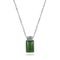2.08g 925銀製の宝石用原石の吊り下げ式のビードの鎖9x14mmの長方形の緑のヒスイのペンダント