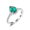 西洋ナシ形の溝925女性のための銀製CZリング型の婚約指輪