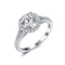 円形の純銀製Moissaniteの結婚指輪8.0mm光っている様式