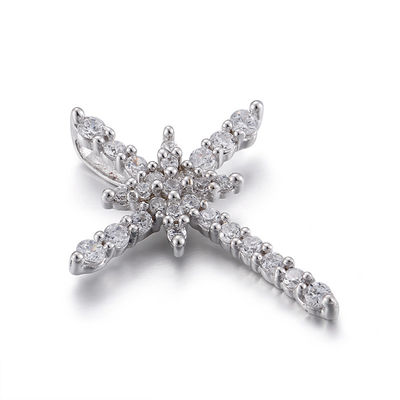 2.5mm White Gold Cubic Zirconia Pendant Men StベネディクトMedal Pendant